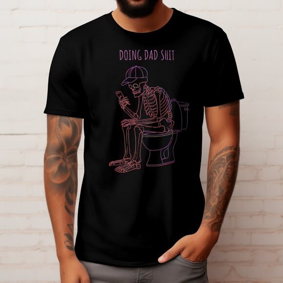Doing Dad Shit Men's 100% Cotton T-shirt Black - Picture 3 of 5